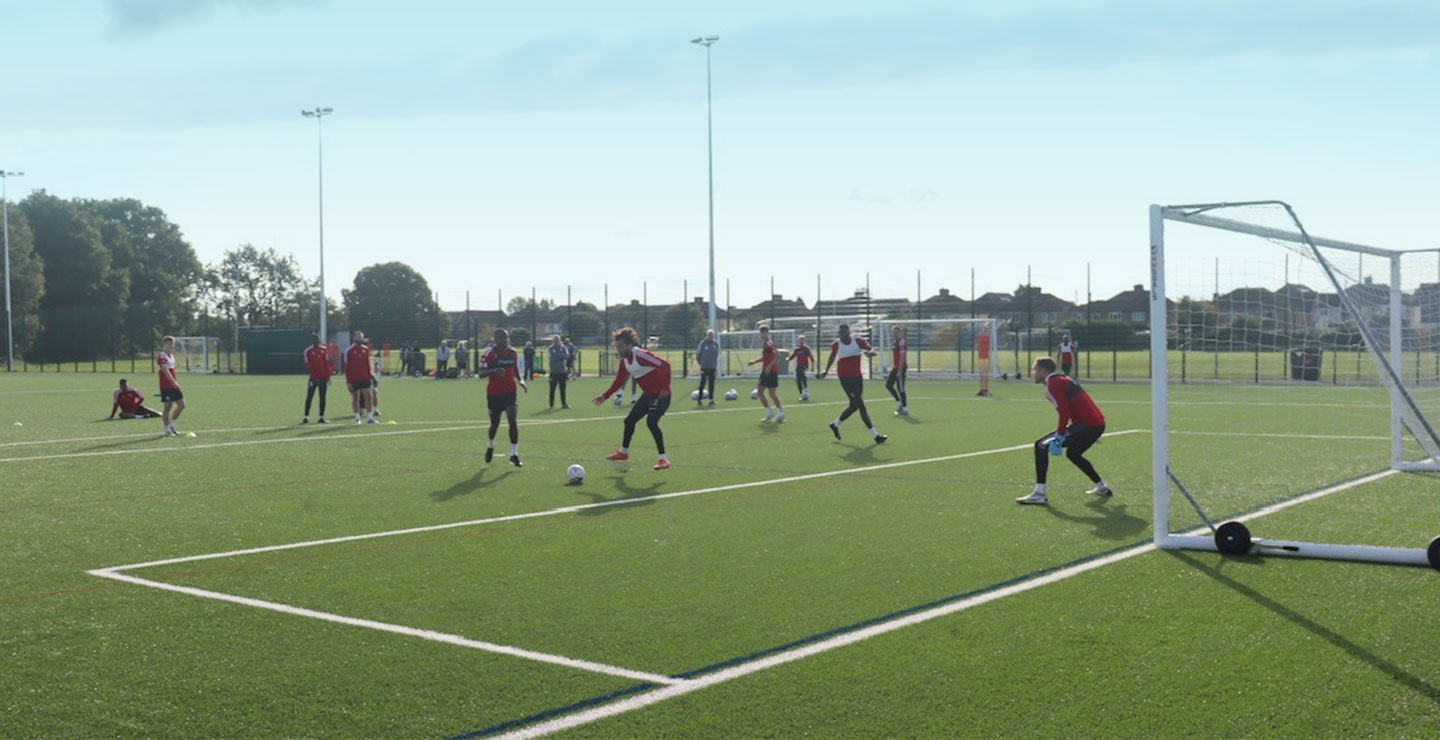 Woking FC Academy players training on CITC's 3G pitch